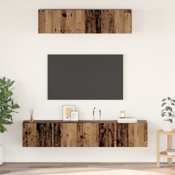 vidaXL Tv-meubelset 4 st Oud Hout Bewerkt hout