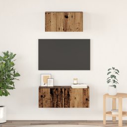 vidaXL Tv-meubelset 2 st Oud Hout Bewerkt hout
