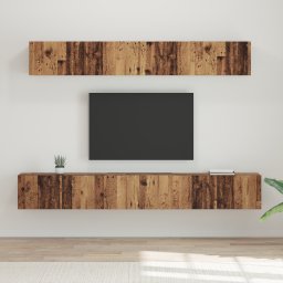 vidaXL Tv-meubelset 5 st Oud Hout Bewerkt hout