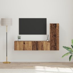 vidaXL Tv-meubelset 3 st Oud Hout Bewerkt hout