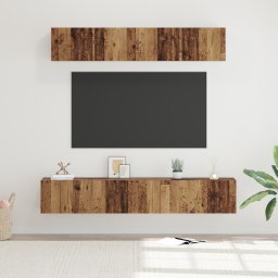 vidaXL Tv-meubelset 5 st Oud Hout Bewerkt hout
