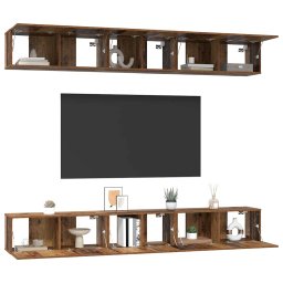 vidaXL Tv-meubelset 6 st 80 x 30 x 30 cm Oudhout