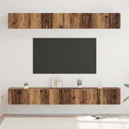 vidaXL Tv-meubelset 6 st Oudhout Bewerkt hout