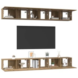 vidaXL Tv-meubelset 6 st 80 x 30 x 30 cm Artisan Eiken