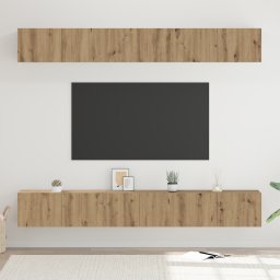 vidaXL Tv-meubelset 6 st Artisan Eiken Bewerkt hout