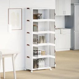 vidaXL Opbergbox stapelbaar met wielen 5-laags 75 L 64x40x179 cm