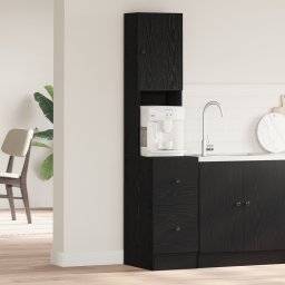 vidaXL Keukenbuffet met lade met plank Zwart Eiken 32 x 50 x 180 cm