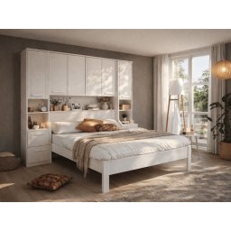 Bed en brugkast RIGA 140x200 cm wit