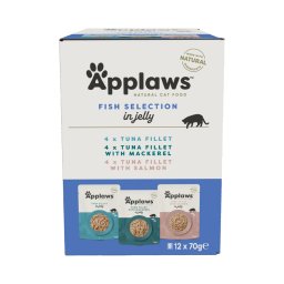 Applaws Maaltijdzakjes in Gelei 12 x 70 g Kattenvoer - Vis selectie (3 Soorten)