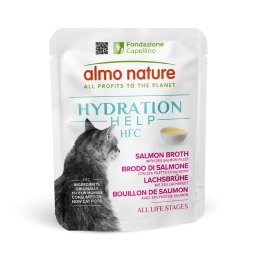6x50g Almo Nature HFC Hydration Help zalmbouillon met zalmfilet nat kattenvoer