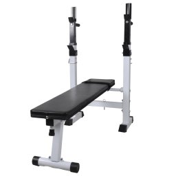 vidaXL Trainingsbank met gewichtenrek en halterset 60,5 kg