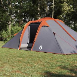 vidaXL Tunnel tent met dak Grijs en Oranje 510 x 240 x 156 cm taft