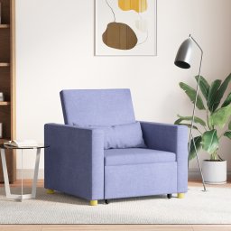 vidaXL Uittrekbaar slaapbank eenpersoons Jeans blauw 90 x 165 x 87 cm