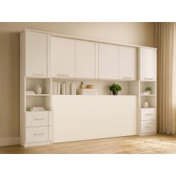 Brugkast RIGA 140 cm wit met achtergrond plank