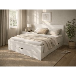 Bed RIGA 160x200 cm wit met lades