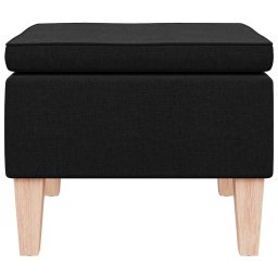 vidaXL Kruk met houten poten stof zwart