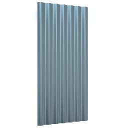 vidaXL Dakpanelen 12 st 80x36 cm gegalvaniseerd staal grijs