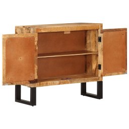 vidaXL Dressoir 80x30x71 cm massief ruw mangohout en metaal