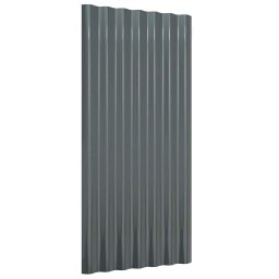 vidaXL Dakpanelen 12 st 80x36 cm gegalvaniseerd staal antracietkleurig