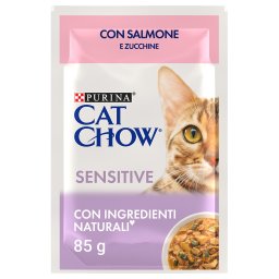 24 x 85 g Cat Chow Sensitive Zalm & Courgette Kattenvoer
