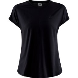 Craft Maat M Core Charge Rib Tee Dames - sportshirts - zwart - Vrouwen