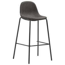vidaXL Barstoelen 4 st stof donkergrijs