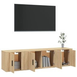 vidaXL 3-delige Tv-meubelset bewerkt hout sonoma eikenkleurig
