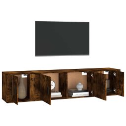 vidaXL 3-delige Tv-meubelset bewerkt hout gerookt eikenkleurig