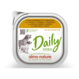 9x300g Almo Nature Daily met kip, ham en kaas hondenvoer nat