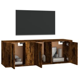 vidaXL 2-delige Tv-meubelset bewerkt hout gerookt eikenkleurig