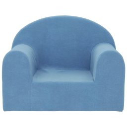 vidaXL Kinderbank zacht pluche blauw