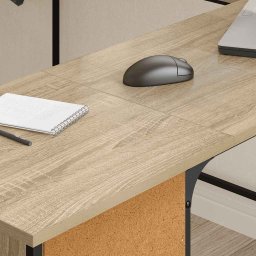 vidaXL Bureau 141x141x75 cm bewerkt hout sonoma eikenkleurig