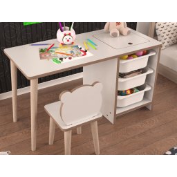 Bureau SOREO 3 lades met stoel wit
