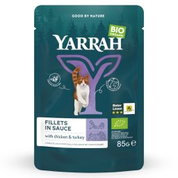 Voordeelpakket Yarrah Bio Filets in Saus 28 x 85 g Kattenvoer - met Kalkoen