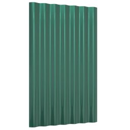 vidaXL Dakpanelen 36 st 60x36 cm gegalvaniseerd staal groen
