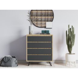Commode TUVERA 4 lades eik/antraciet
