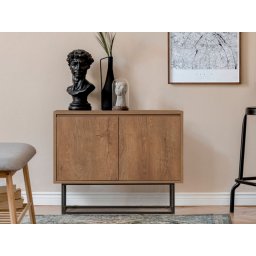 Commode ZERI 2 deuren walnoot/zwart