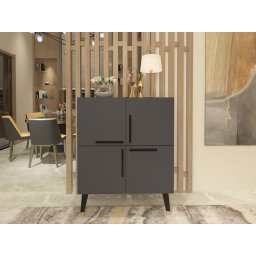 Commode MAQUERO 4 deuren antraciet