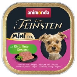 32x 100g animonda vom Feinsten Adult Mini Met Rund, Eend + Oregano Hondenvoer Natvoer