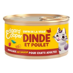 85g Edgard & Cooper Adult Brokken in graanvrije sauce kalkoen, kip - Kattenvoer