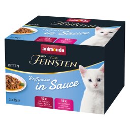 48 x 85 g animonda vom Feinsten Adult Raffinesse in Sauce Kitten gemengd pakket nat kattenvoer