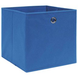 vidaXL Opbergboxen 10 st 32x32x32 cm stof blauw