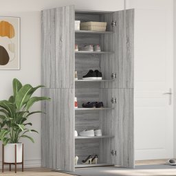 vidaXL Schoenenkast 80 x 35.5 x 180 cm Bewerkt hout Grijs