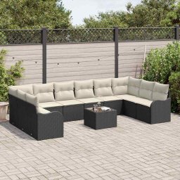 vidaXL Tuin Sofa Set Zwart 55 x 55 x 37 cm poly rattan