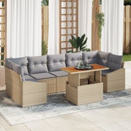 vidaXL Tuin Sofa Set 8 st Beige en Licht Grijs