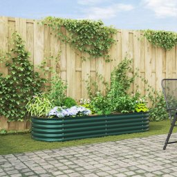 vidaXL Verhoogd bed Groen 240 x 80 x 44 cm Staal
