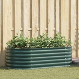 vidaXL Verhoogd bed Groen 160 x 80 x 44 cm Staal