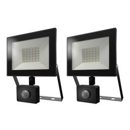 2-pack Lumos LED Breedstraler met bewegingssensor en schemerschakelaar - OSRAM Chips 30W 2880lm - 6500K - IP65 - vervangt 160 Watt - 2 jaar garantie