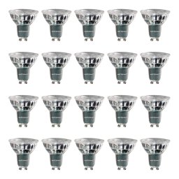Set van 20 GU10 LED spots 4 Watt Dimbaar 2700K warm wit (vervangt 50W)