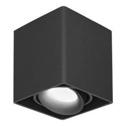 Esto LED Opbouwspot - Vierkant - Kantelbaar - Dimbaar - 4000K neutraal wit - 5 Watt 400 lumen - GU10 - Plafondspot - Voor binnen - Vervangbare afdekring - Zwart